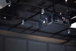 Projector mounted on ceiling