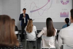 Man with Mic Giving Presentation